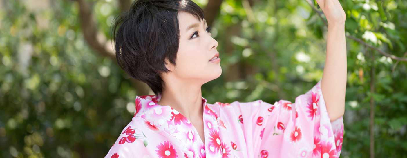 羽田真里が浴衣